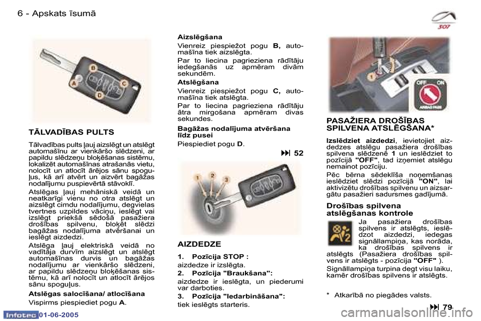 Peugeot 307 CC 2005  Īpašnieka rokasgrāmata (in Latvian) �6 �-
�0�1�-�0�6�-�2�0�0�5
�7
�-
�0�1�-�0�6�-�2�0�0�5
�A�p�s�k�a�t�s� 