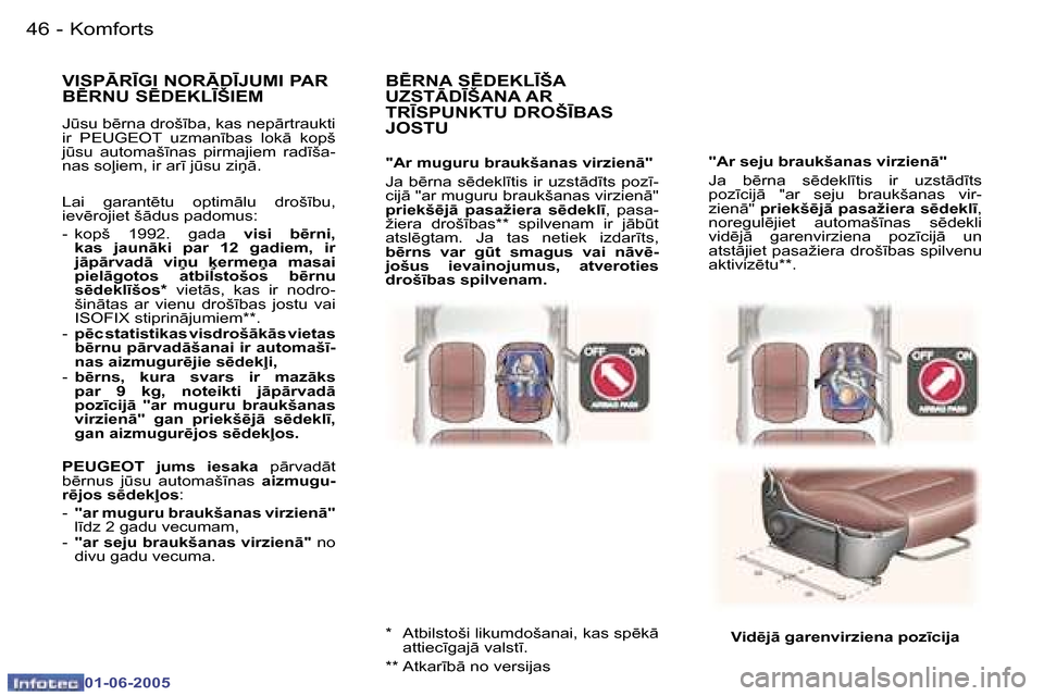 Peugeot 307 CC 2005  Īpašnieka rokasgrāmata (in Latvian) �K�o�m�f�o�r�t�s�4�6 �-
�0�1�-�0�6�-�2�0�0�5
�4�7�K�o�m�f�o�r�t�s�-
�0�1�-�0�6�-�2�0�0�5
�"�A�r� �s�e�j�u� �b�r�a�u�k�š�a�n�a�s� �v�i�r�z�i�e�n