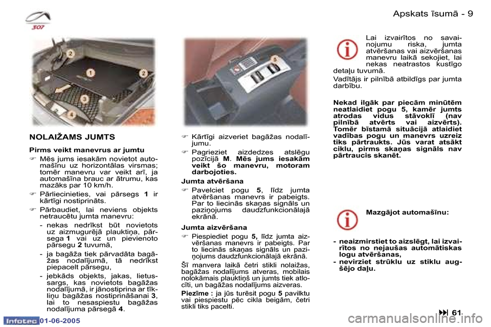 Peugeot 307 CC 2005  Īpašnieka rokasgrāmata (in Latvian) �8 �-
�0�1�-�0�6�-�2�0�0�5
�9
�-
�0�1�-�0�6�-�2�0�0�5
�A�p�s�k�a�t�s� 