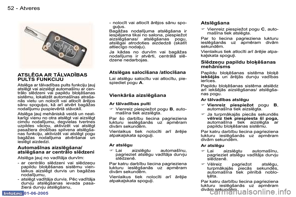 Peugeot 307 CC 2005  Īpašnieka rokasgrāmata (in Latvian) �A�t�v�e�r�e�s�5�2 �-
�0�1�-�0�6�-�2�0�0�5
�5�3�A�t�v�e�r�e�s�-
�0�1�-�0�6�-�2�0�0�5
�A�T�S�L