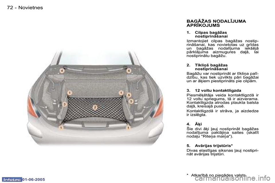 Peugeot 307 CC 2005  Īpašnieka rokasgrāmata (in Latvian) �N�o�v�i�e�t�n�e�s�7�2 �-
�0�1�-�0�6�-�2�0�0�5
�B�A�G
