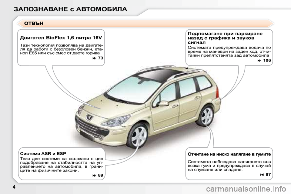 Peugeot 307 SW 2007.5  Ръководство за експлоатация (in Bulgarian) AWfeAdWYWd?� k� WYieceXBbW
� � >yb]wl_e� �B�i�o�F�l�e�x� �1�,�6� ebljw� �1�6�V�  
� iwab� l_oghehzby� ihayheyyw� gw� ^ybzwl_�- 
ey�