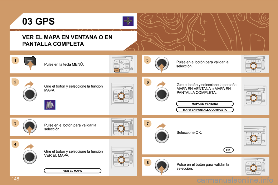 Peugeot 307 SW 2007  Manual del propietario (in Spanish) �1�4�8
�E�S�C
�M�E�N�U �L�I�S�T
�M�E�N�U
�E�S�C
�M�E�N�U �L�I�S�T
�E�S�C
�L�I�S�T
�M�E�N�U
�E�S�C
�M�E�N�U �L�I�S�T
�E�S�C
�M�E�N�U �L�I�S�T
�1�1
�2�2
�3�3
�4�4
�5�5
�6�6
�7�7
�8�8
�E�S�C
�M�E�N�U �L�