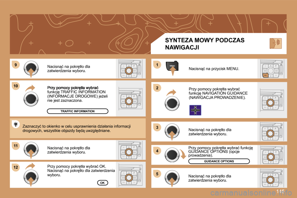 Peugeot 307 SW 2007  Instrukcja Obsługi (in Polish) �1�4�5
�E�S�C
�M�E�N�U �L�I�S�T�E�S�C
�M�E�N�U �L�I�S�T
�M�E�N�U�9�9
�1�0�1�0
�1�1�1�1
�1�2�1�2
�1�1
�2�2
�3�3
�4�4
�5�5
�E�S�C
�L�I�S�T
�M�E�N�U
�E�S�C
�M�E�N�U �L�I�S�T�E�S�C
�M�E�N�U �L�I�S�T
�E�S�