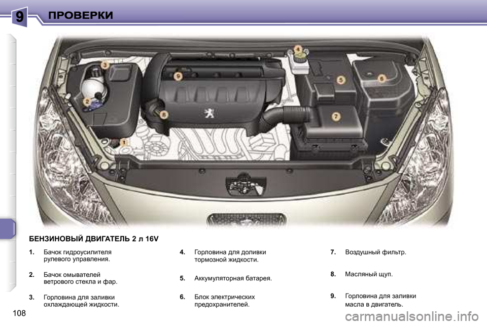 Peugeot 307 SW 2007  Инструкция по эксплуатации (in Russian) �1�0�8
�1�.� Xwqhd� zb^jhmkbebl_ey� jme_yhzh� mijwye_Öby�.
�2�.�  Xwqhd� hfuywl_e_c� y_ljhyhzh� kl_dew� b� nwj�.
�3�.�  =hje