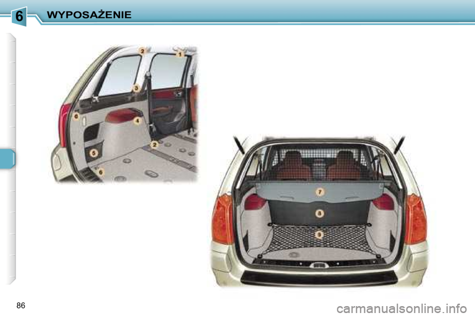 Peugeot 307 SW 2006  Instrukcja Obsługi (in Polish) �6�W�Y�P�O�S�AF�E�N�I�E
�8�6   