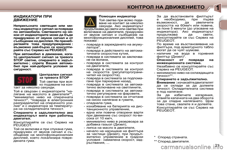 Peugeot 307 SW 2006  Ръководство за експлоатация (in Bulgarian) �1aedigeb� dW� >YB@?dB?ie
�2�1
Bd>BaWiegB� fgB�  
>YB@?dB?� 
d_ij_dtkÖwlh�  ky_l_sby�  beb�  fb�- 
]ws� bÖ^bdwlhj� _� k