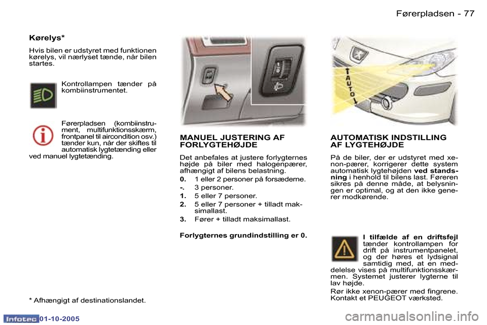 Peugeot 307 SW 2005.5  Instruktionsbog (in Danish) �F�ø�r�e�r�p�l�a�d�s�e�n�7�6 �-
�0�1�-�1�0�-�2�0�0�5
�7�7�F�ø�r�e�r�p�l�a�d�s�e�n�-
�0�1�-�1�0�-�2�0�0�5
�M�A�N�U�E�L� �J�U�S�T�E�R�I�N�G� �A�F�  
�F�O�R�L�Y�G�T�E�H�Ø�J�D�E
�D�e�t� �a�n�b�e�f�a�l�