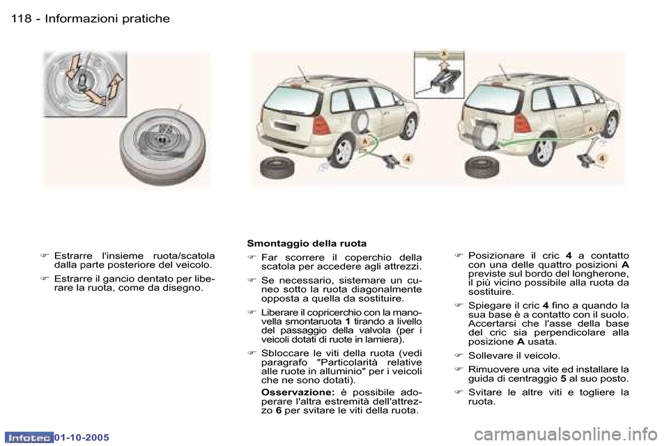 Peugeot 307 SW 2005.5  Manuale del proprietario (in Italian) �1�1�8 �-
�0�1�-�1�0�-�2�0�0�5
�1�1�9
�-
�0�1�-�1�0�-�2�0�0�5
�F
�  �E�s�t�r�a�r�r�e�  �l��i�n�s�i�e�m�e�  �r�u�o�t�a�/�s�c�a�t�o�l�a� 
�d�a�l�l�a� �p�a�r�t�e� �p�o�s�t�e�r�i�o�r�e� �d�e�l� �v�e�i�c�