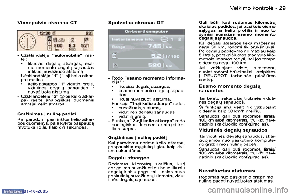 Peugeot 307 SW 2005.5  Savininko vadovas (in Lithuanian) �V�e�i�k�i�m�o� �k�o�n�t�r�o�l