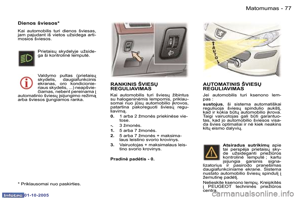 Peugeot 307 SW 2005.5  Savininko vadovas (in Lithuanian) �M�a�t�o�m�u�m�a�s�7�6 �-
�0�1�-�1�0�-�2�0�0�5
�7�7�M�a�t�o�m�u�m�a�s�-
�0�1�-�1�0�-�2�0�0�5
�R�A�N�K�I�N�I�S� �Š�V�I�E�S