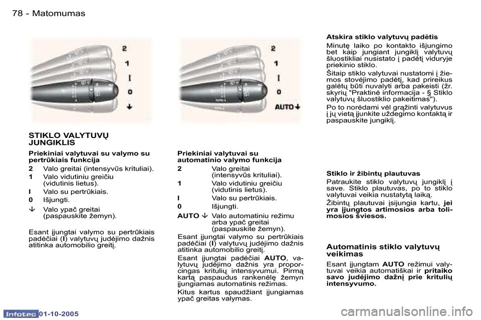 Peugeot 307 SW 2005.5  Savininko vadovas (in Lithuanian) �M�a�t�o�m�u�m�a�s�7�8 �-
�0�1�-�1�0�-�2�0�0�5
�7�9�M�a�t�o�m�u�m�a�s�-
�0�1�-�1�0�-�2�0�0�5
�A�t�s�k�i�r�a� �s�t�i�k�l�o� �v�a�l�y�t�u�v