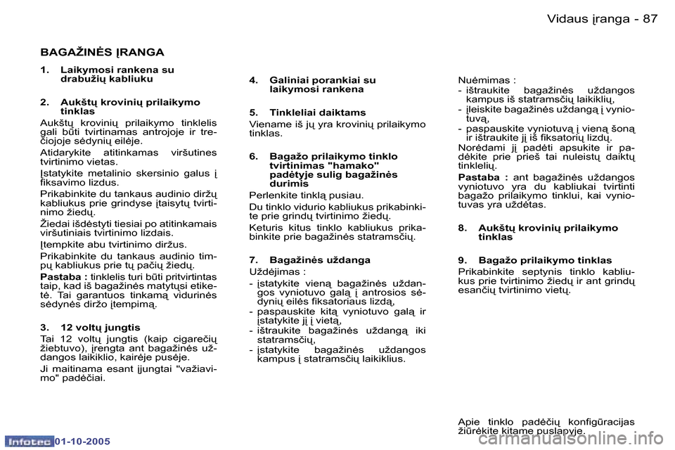 Peugeot 307 SW 2005.5  Savininko vadovas (in Lithuanian) �V�i�d�a�u�s� 