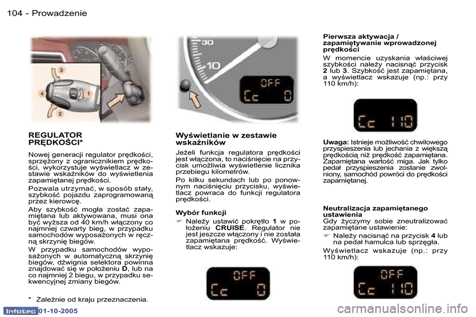 Peugeot 307 SW 2005.5  Instrukcja Obsługi (in Polish) �P�r�o�w�a�d�z�e�n�i�e�1�0�4 �-
�0�1�-�1�0�-�2�0�0�5
�1�0�5�P�r�o�w�a�d�z�e�n�i�e�-
�0�1�-�1�0�-�2�0�0�5
�R�E�G�U�L�A�T�O�R�  
�P�R	�D�K�O:�C�I�*
�N�o�w�e�j� �g�e�n�e�r�a�c�j�i� �r�e�g�u�l�a�t�o�r� 