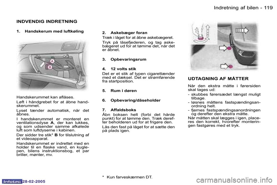 Peugeot 307 SW 2005  Instruktionsbog (in Danish) �I�n�d�r�e�t�n�i�n�g� �a�f� �b�i�l�e�n�1�1�8 �-
�2�8�-�0�2�-�2�0�0�5
�1�1�9�I�n�d�r�e�t�n�i�n�g� �a�f� �b�i�l�e�n�-
�2�8�-�0�2�-�2�0�0�5
�I�N�D�V�E�N�D�I�G� �I�N�D�R�E�T�N�I�N�G
�1�.�  �H�a�n�d�s�k�e�