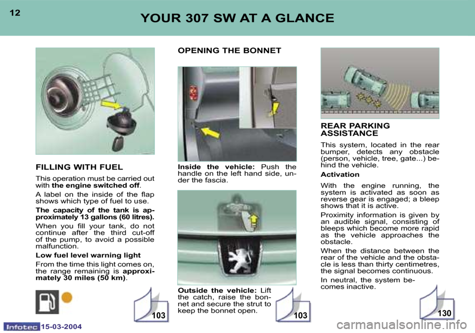 Peugeot 307 SW 2004  Owners Manual �1�5�-�0�3�-�2�0�0�4�1�5�-�0�3�-�2�0�0�4
�1�3�0�1�0�3�1�0�3
�1�2�1�3�Y�O�U�R� �3�0�7� �S�W� �A�T� �A� �G�L�A�N�C�E
�F�I�L�L�I�N�G� �W�I�T�H� �F�U�E�L
�T�h�i�s� �o�p�e�r�a�t�i�o�n� �m�u�s�t� �b�e� �c�a