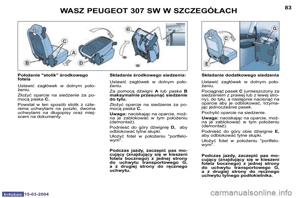 Peugeot 307 SW 2004  Instrukcja Obsługi (in Polish) �1�5�-�0�3�-�2�0�0�4�1�5�-�0�3�-�2�0�0�4
�8�2�8�3�W�A�S�Z� �P�E�U�G�E�O�T� �3�0�7� �S�W� �W� �S�Z�C�Z�E�G�Ó�Ł�A�C�H
�P�o�ł�oG�e�n�i�e� �"�s�t�o�l�i�k�"� ;�r�o�d�k�o�w�e�g�o�  
�f�o�t�e�l�a� � �  