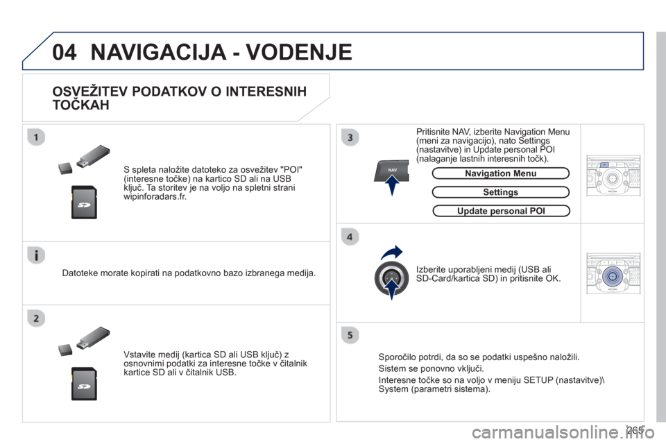 Peugeot 308 SW BL 2013 Priročnik za lastnika (in Slovenian) 265
04
NAV2ABC3DEF5JKL4GHI6MNO8TUV7PQRS9WXYZ0*#
1RADIO MEDIANAV ESC TRAFFIC
SETUPADDR
BOOK
2ABC3DEF5JKL4GHI6MNO8TUV7PQRS9WXYZ0*#
1RADIO MEDIANAV ESC TRAFFIC
SETUPADDR
BOOK
NAVIGACIJA - VODENJE
S Peugeot 308 SW BL 2013 Priročnik za lastnika (in Slovenian) 265
04
NAV2ABC3DEF5JKL4GHI6MNO8TUV7PQRS9WXYZ0*#
1RADIO MEDIANAV ESC TRAFFIC
SETUPADDR
BOOK
2ABC3DEF5JKL4GHI6MNO8TUV7PQRS9WXYZ0*#
1RADIO MEDIANAV ESC TRAFFIC
SETUPADDR
BOOK
NAVIGACIJA - VODENJE
S