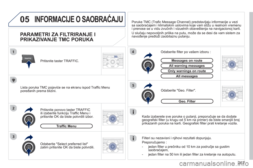 Peugeot 308 SW BL 2013 Упутство за употребу (in Serbian) 267
05
TRAFFIC
2ABC3DEF5JKL4GHI6MNO8TUV7PQRS9WXYZ0*#
1RADIO MEDIANAV ESC TRAFFIC
SETUPADDR
BOOK
2ABC3DEF5JKL4GHI6MNO8TUV7PQRS9WXYZ0*#
1RADIO MEDIANAV ESC TRAFFIC
SETUPADDR
BOOK
2ABC3DEF5JKL4GHI6MNO8TU Peugeot 308 SW BL 2013 Упутство за употребу (in Serbian) 267
05
TRAFFIC
2ABC3DEF5JKL4GHI6MNO8TUV7PQRS9WXYZ0*#
1RADIO MEDIANAV ESC TRAFFIC
SETUPADDR
BOOK
2ABC3DEF5JKL4GHI6MNO8TUV7PQRS9WXYZ0*#
1RADIO MEDIANAV ESC TRAFFIC
SETUPADDR
BOOK
2ABC3DEF5JKL4GHI6MNO8TU