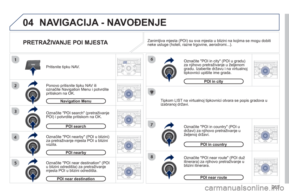 Peugeot 308 SW BL 2012.5 Vodič za korisnike (in Croatian) 263
04
NAV2ABC3DEF5JKL4GHI6MNO8TUV7PQRS9WXYZ0*#
1RADIO MEDIANAV ESC TRAFFIC
SETUPADDR
BOOK
2ABC3DEF5JKL4GHI6MNO8TUV7PQRS9WXYZ0*#
1RADIO MEDIANAV ESC TRAFFIC
SETUPADDR
BOOK
2ABC3DEF5JKL4GHI6MNO8TUV7PQR Peugeot 308 SW BL 2012.5 Vodič za korisnike (in Croatian) 263
04
NAV2ABC3DEF5JKL4GHI6MNO8TUV7PQRS9WXYZ0*#
1RADIO MEDIANAV ESC TRAFFIC
SETUPADDR
BOOK
2ABC3DEF5JKL4GHI6MNO8TUV7PQRS9WXYZ0*#
1RADIO MEDIANAV ESC TRAFFIC
SETUPADDR
BOOK
2ABC3DEF5JKL4GHI6MNO8TUV7PQR
