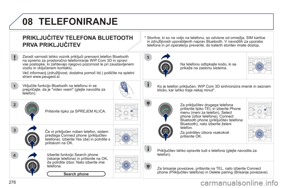 Peugeot 308 SW BL 2012.5  Priročnik za lastnika (in Slovenian) 276
08
2ABC3DEF5JKL4GHI6MNO8TUV7PQRS9WXYZ0*#
1RADIO MEDIANAV ESC TRAFFIC
SETUPADDR
BOOK
2ABC3DEF5JKL4GHI6MNO8TUV7PQRS9WXYZ0*#
1RADIO MEDIANAV ESC TRAFFIC
SETUPADDR
BOOK
2ABC3DEF5JKL4GHI6MNO8TUV7PQRS9W