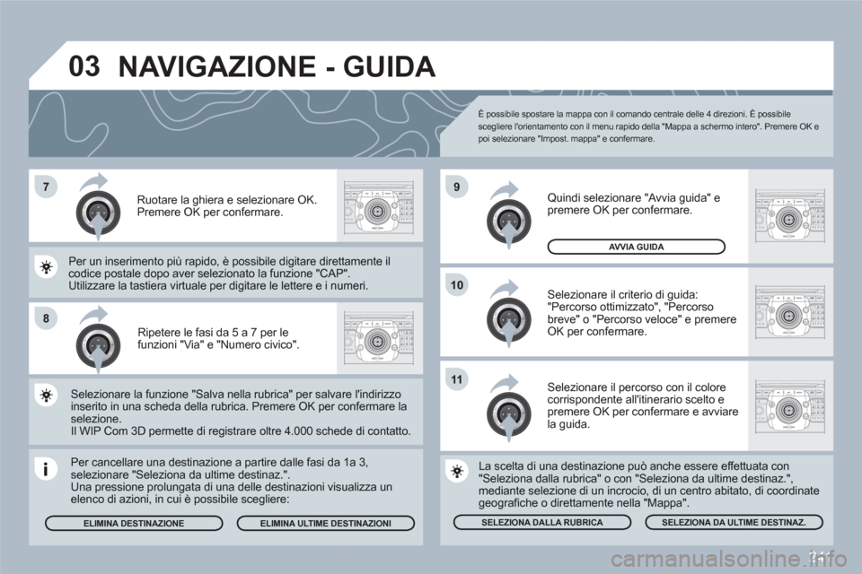 Peugeot 308 SW BL 2010.5  Manuale del proprietario (in Italian) 241
7
8
10
9
2ABC3DEF5JKL4GHI6MNO8TUV7PQRS9WXYZ0*#
1RADIOMEDIANAVESCTRAFFICSETUPADDRBOOK
2ABC3DEF5JKL4GHI6MNO8TUV7PQRS9WXYZ0*#
1RADIOMEDIANAVESCTRAFFICSETUPADDRBOOK
2ABC3DEF5JKL4GHI6MNO8TUV7PQRS9WXYZ0
