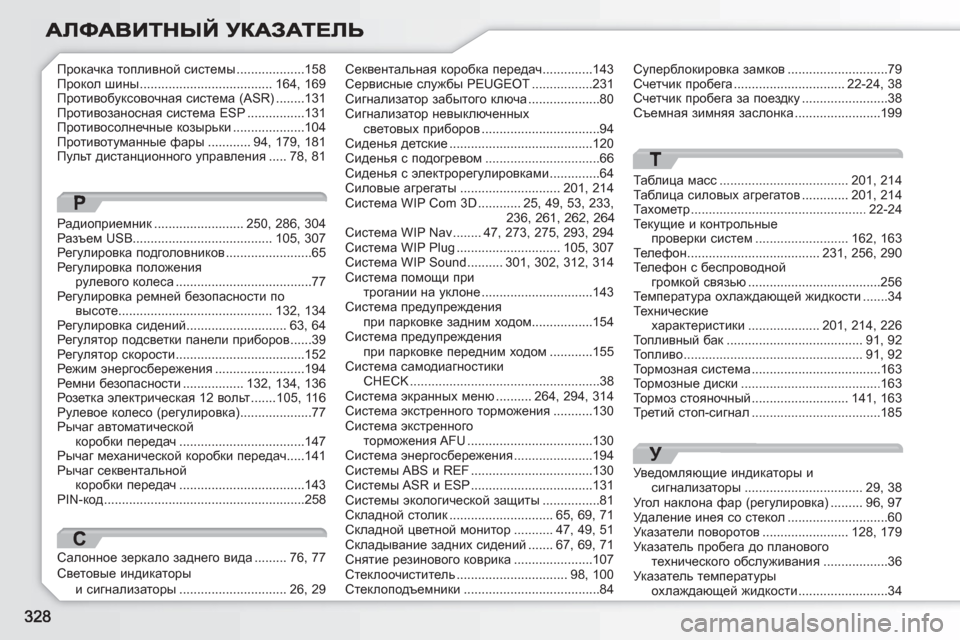 Peugeot 308 SW BL 2010.5 Инструкция по эксплуатации (in Russian) Прокачка топливной системы ...................158Прокол шины .....................................164, 169Противобуксовочная система (ASR) .. Peugeot 308 SW BL 2010.5 Инструкция по эксплуатации (in Russian) Прокачка топливной системы ...................158Прокол шины .....................................164, 169Противобуксовочная система (ASR) ..
