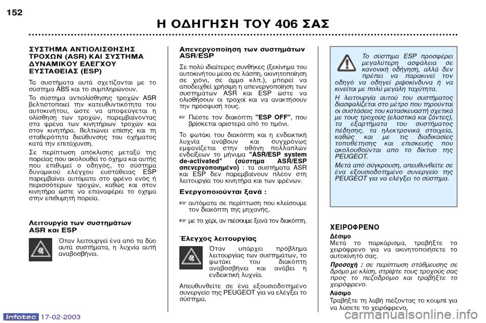 Peugeot 406 Break 2003  Εγχειρίδιο χρήσης (in Greek) 17-02-2003
∆Ô  Û‡ÛÙËÌ·  ESPÚÔÛÊ¤ÚÂÈ
ÌÂÁ·Ï‡ÙÂÚË  ·ÛÊ¿ÏÂÈ·  ÛÂ 
Î·ÓÔÓÈÎ‹  Ô‰‹ÁËÛË,  ·ÏÏ¿  ‰ÂÓ
Ú¤ÂÈ  Ó·  ·Ú·ÎÈÓÂ