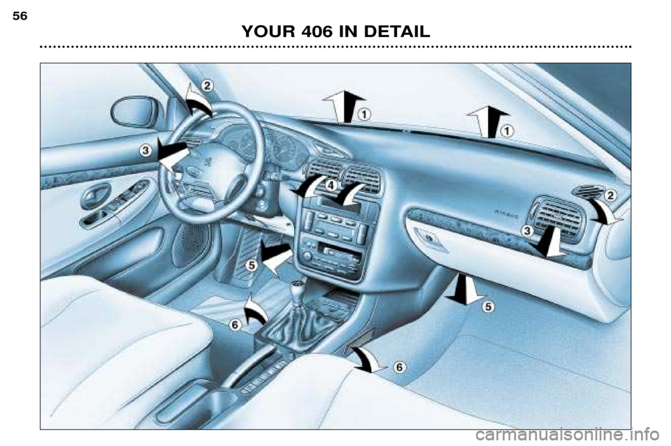 Peugeot 406 Dag 2002  Owners Manual YOUR 406 IN DETAIL
56  