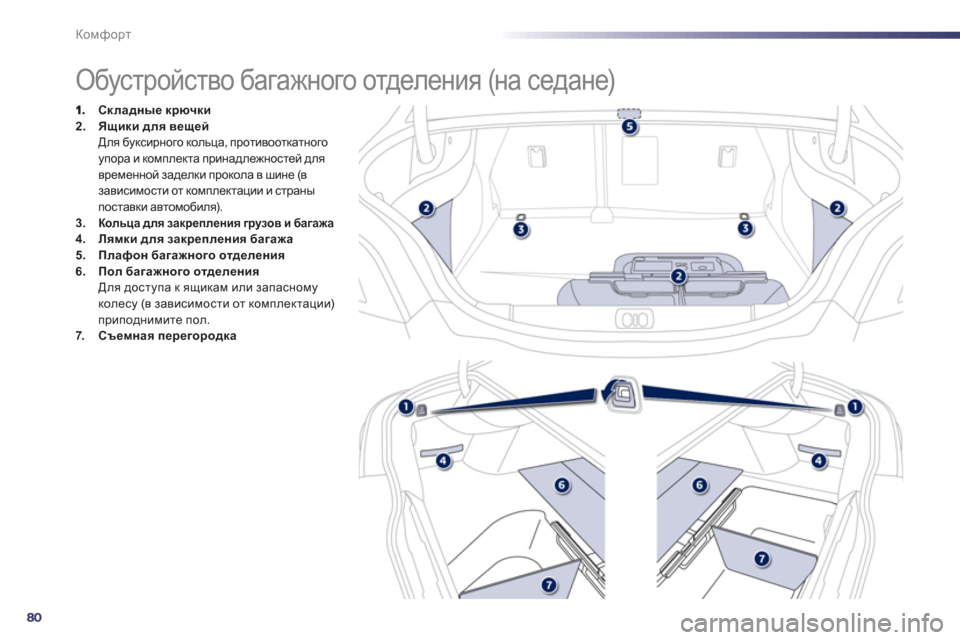 Peugeot 508 Hybrid 2011  Инструкция по эксплуатации (in Russian) 80
Комфорт
   
 
 
 
 
 
 
 
 
 
 
 
 
 
 
 
 
Обустройство багажного отделения (на седане) 
Складные крючки2.Ysbdb для вещейД