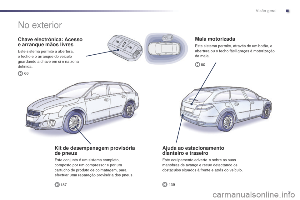 Peugeot 508 RXH 2014  Manual do proprietário (in Portuguese) 7
80
187 13 9
66
508
rXH_pt_Chap00b_vue-ensemble_ed01-2014
Mala motorizada
Este sistema permite, através de um botão, a 
abertura ou o fecho fácil graças à motorização 
da mala.
Chave electrón