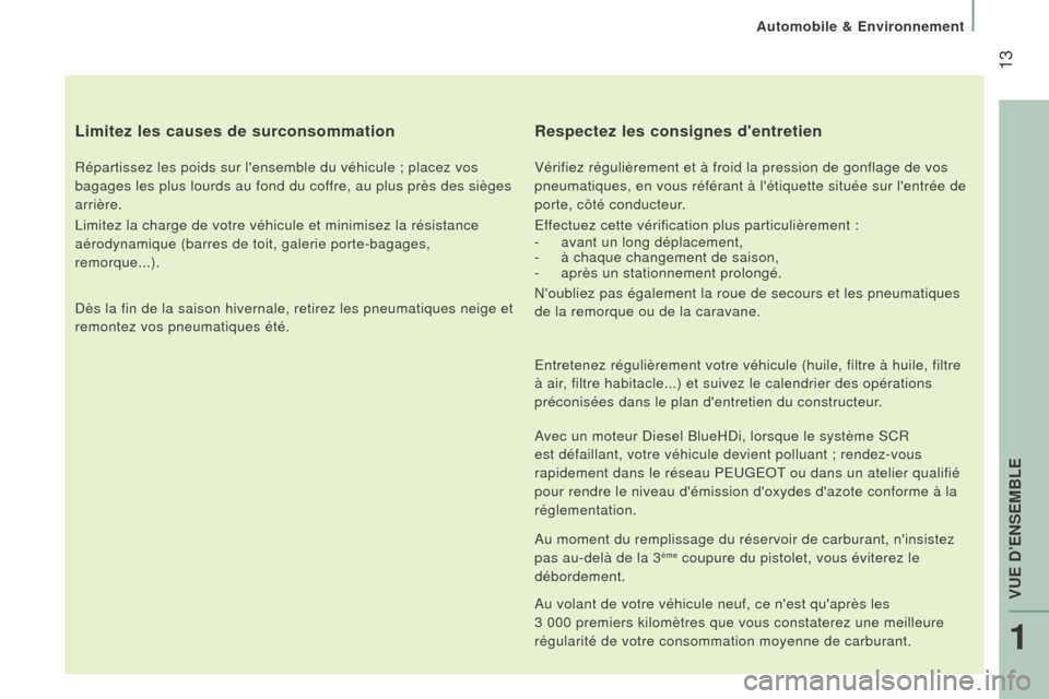 Peugeot Boxer 2016 Manuel du propriétaire (in French) 13
limitez les causes de surconsommation
Répartissez les poids sur lensemble du véhicule ; placez vos
bagages les plus lourds au fond du coffre, au plus près des sièges
arrière.
Limitez la ch Peugeot Boxer 2016 Manuel du propriétaire (in French) 13
limitez les causes de surconsommation
Répartissez les poids sur lensemble du véhicule ; placez vos
bagages les plus lourds au fond du coffre, au plus près des sièges
arrière.
Limitez la ch