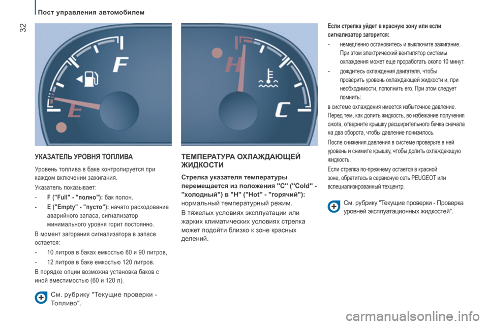Peugeot Boxer 2016 Инструкция по эксплуатации (in Russian) 32
boxer_ru_Chap02_Pret-a-Partir_ed01-2015
УКАЗАТелЬ УровНЯ ТоП ливА
Уровень топлива в баке контролируется при
каждом включени Peugeot Boxer 2016 Инструкция по эксплуатации (in Russian) 32
boxer_ru_Chap02_Pret-a-Partir_ed01-2015
УКАЗАТелЬ УровНЯ ТоП ливА
Уровень топлива в баке контролируется при
каждом включени