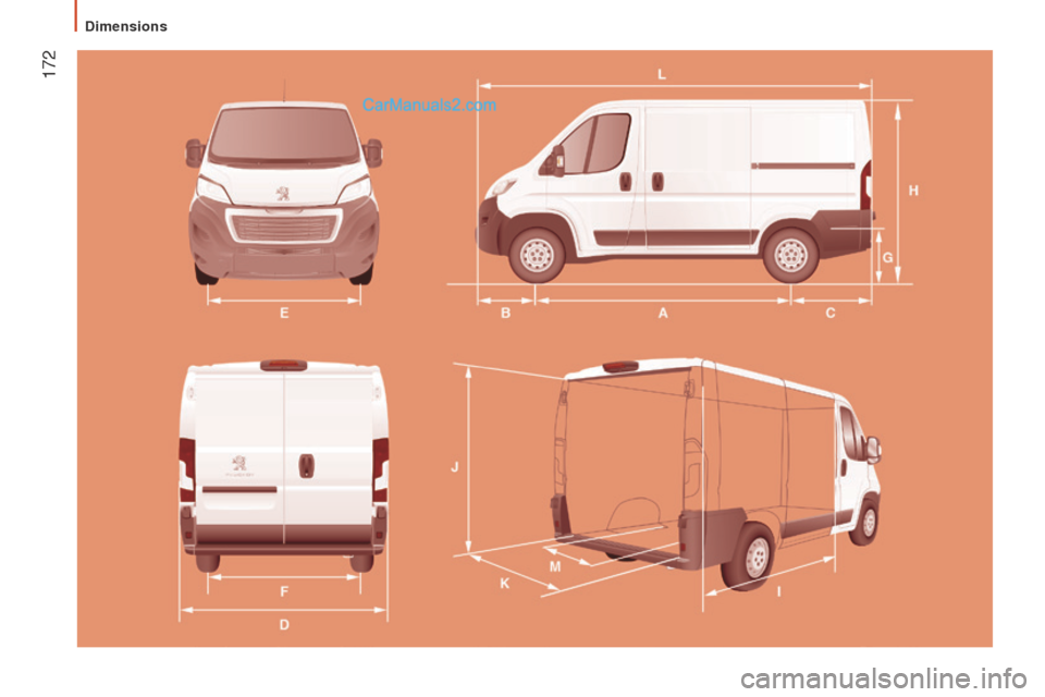 Peugeot Boxer 2015.5  Owners Manual - RHD (UK, Australia)  172 
Dimensions   