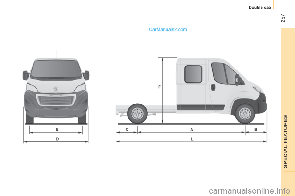 Peugeot Boxer 2015.5  Owners Manual - RHD (UK, Australia)  257 
SPeCIAL FeAtuReS
Double cab   