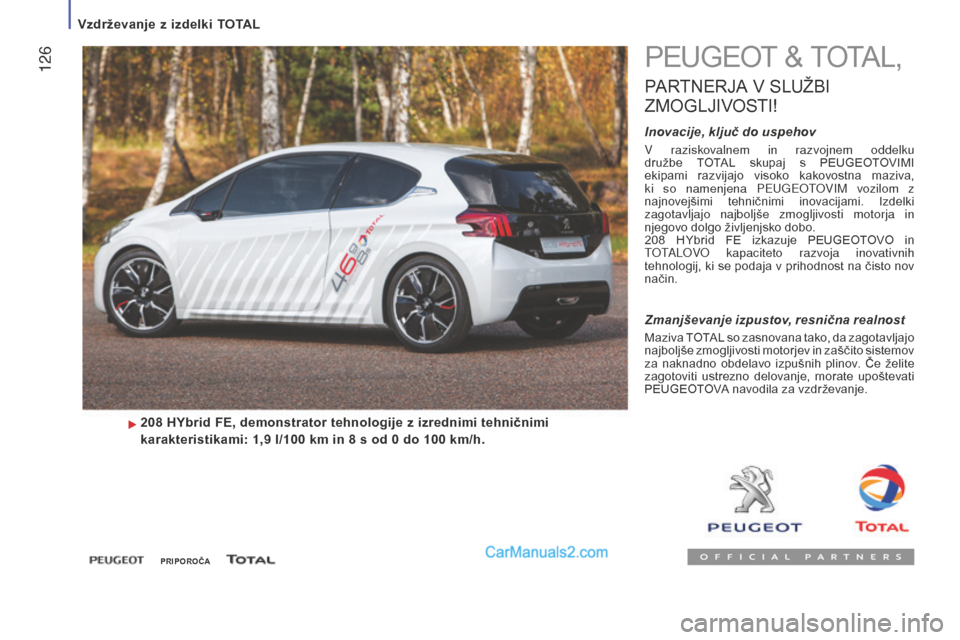 Peugeot Boxer 2015.5  Priročnik za lastnika (in Slovenian)  126
boxer_sl_Chap07_Verifications_ed01-2015
PEUGEOT & TOTAL,
PARTNERJA V SLUŽBI 
Z

MOGLJIVOSTI
!
Inovacije, ključ do uspehov
V raziskovalnem in razvojnem oddelku 
družbe  TOTAL  skupaj  s  PEUGEO