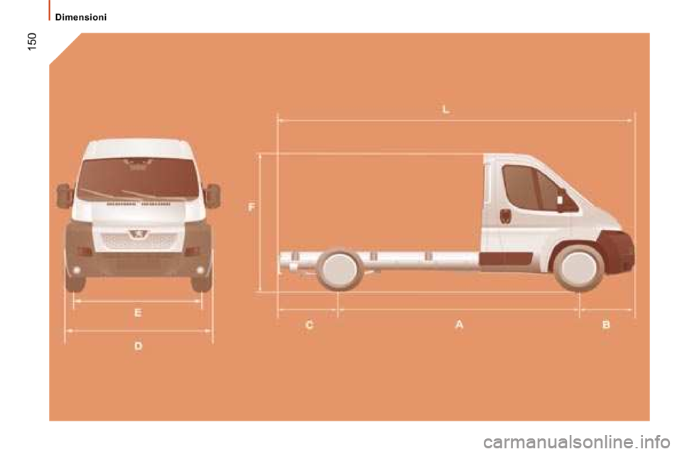 Peugeot Boxer 2008  Manuale del proprietario (in Italian)  150
Dimensioni  