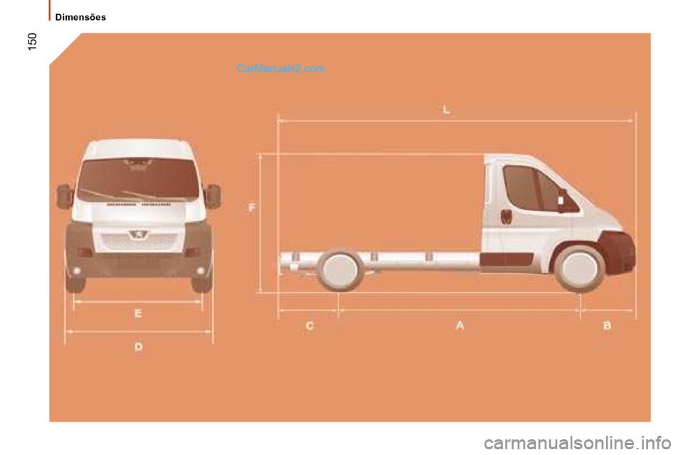 Peugeot Boxer 2008  Manual do proprietário (in Portuguese)  150
Dimensões   
