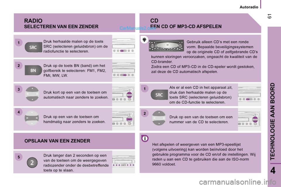Peugeot Boxer 2006  Handleiding (in Dutch) �1 
�2 
�3 
�4 
�5�2
�1
� �6�1
�4
�A�u�t�o�r�a�d�i�o
�C�D
�E�E�N� �C�D� �O�F� �M�P�3�-�C�D� �A�F�S�P�E�L�E�N
�O�P�S�L�A�A�N� �V�A�N� �E�E�N� �Z�E�N�D�E�R
�R�A�D�I�O
�S�E�L�E�C�T�E�R�E�N� �V�A�N� �E�E�