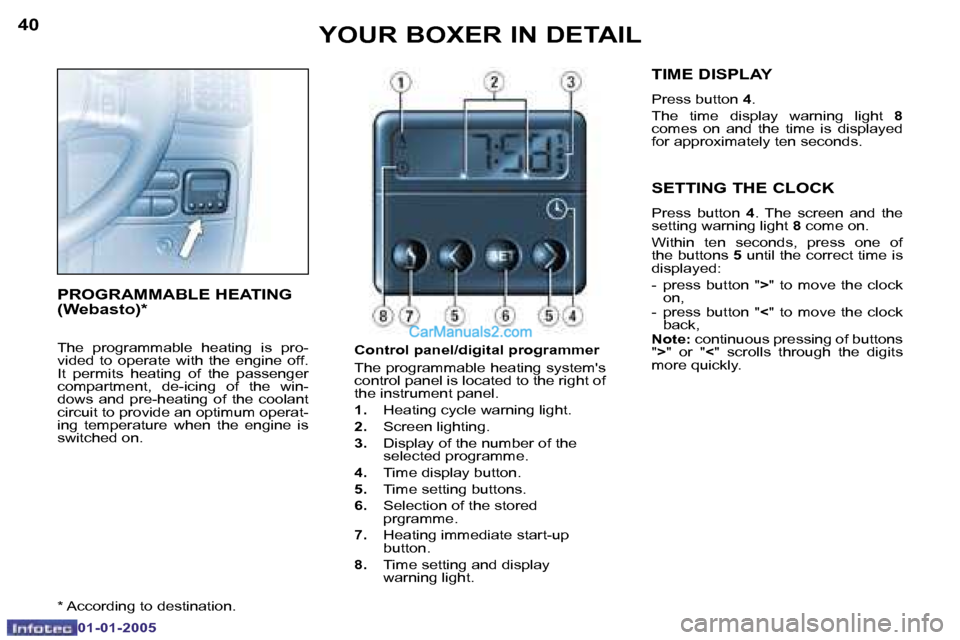 Peugeot Boxer 2005  Owners Manual �4�0
�0�1�-�0�1�-�2�0�0�5
�4�1
�0�1�-�0�1�-�2�0�0�5
�P�R�O�G�R�A�M�M�A�B�L�E� �H�E�A�T�I�N�G�  
�(�W�e�b�a�s�t�o�)�*
�T�h�e�  �p�r�o�g�r�a�m�m�a�b�l�e�  �h�e�a�t�i�n�g�  �i�s�  �p�r�o�- 
�v�i�d�e�d�  