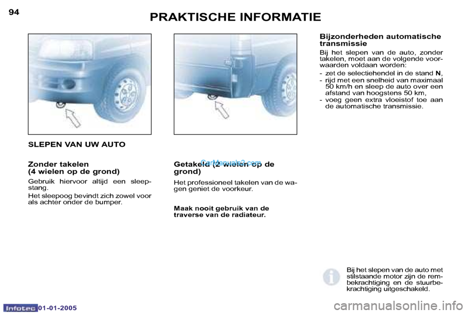 Peugeot Boxer 2005  Handleiding (in Dutch) �9�4
�0�1�-�0�1�-�2�0�0�5
�9�5
�0�1�-�0�1�-�2�0�0�5
�Z�o�n�d�e�r� �t�a�k�e�l�e�n�  
�(�4� �w�i�e�l�e�n� �o�p� �d�e� �g�r�o�n�d�)
�G�e�b�r�u�i�k�  �h�i�e�r�v�o�o�r�  �a�l�t�i�j�d�  �e�e�n�  �s�l�e�e�p�
