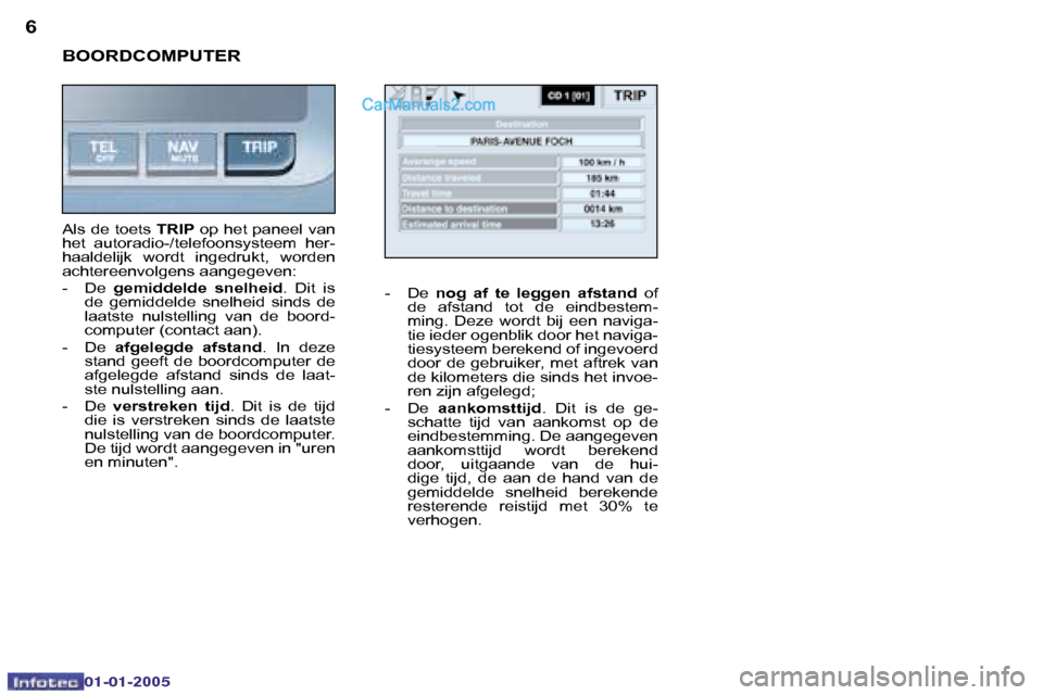 Peugeot Boxer 2005  Handleiding (in Dutch) �6�7
�0�2�-�0�8�-�2�0�0�4
�B�O�O�R�D�C�O�M�P�U�T�E�R
�-�  �D�e� �n�o�g�  �a�f�  �t�e�  �l�e�g�g�e�n�  �a�f�s�t�a�n�d �  �o�f� 
�d�e�  �a�f�s�t�a�n�d�  �t�o�t�  �d�e�  �e�i�n�d�b�e�s�t�e�m�- 
�m�i�n�g�