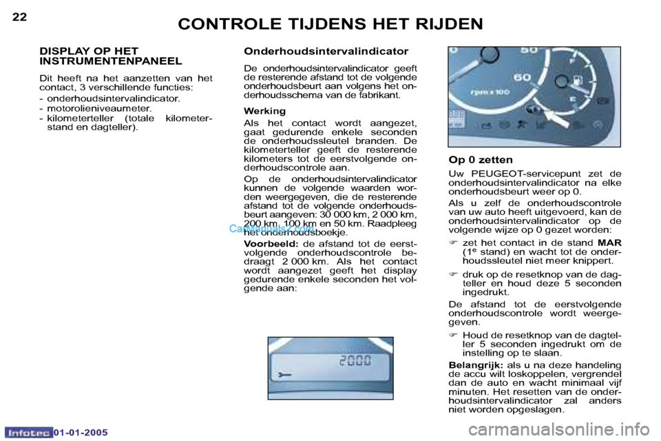 Peugeot Boxer 2005  Handleiding (in Dutch) �C�O�N�T�R�O�L�E� �T�I�J�D�E�N�S� �H�E�T� �R�I�J�D�E�N�2�2
�0�1�-�0�1�-�2�0�0�5
�2�3�C�O�N�T�R�O�L�E� �T�I�J�D�E�N�S� �H�E�T� �R�I�J�D�E�N
�0�1�-�0�1�-�2�0�0�5
�D�I�S�P�L�A�Y� �O�P� �H�E�T�  
�I�N�S�T