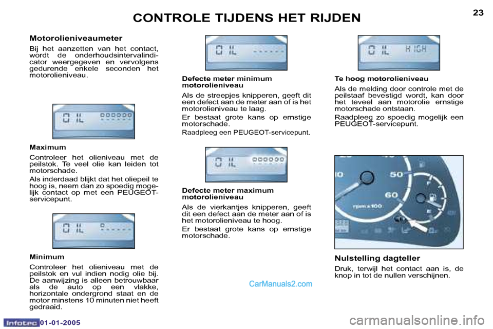 Peugeot Boxer 2005  Handleiding (in Dutch) �C�O�N�T�R�O�L�E� �T�I�J�D�E�N�S� �H�E�T� �R�I�J�D�E�N�2�2
�0�1�-�0�1�-�2�0�0�5
�2�3�C�O�N�T�R�O�L�E� �T�I�J�D�E�N�S� �H�E�T� �R�I�J�D�E�N
�0�1�-�0�1�-�2�0�0�5
�M�o�t�o�r�o�l�i�e�n�i�v�e�a�u�m�e�t�e�r
