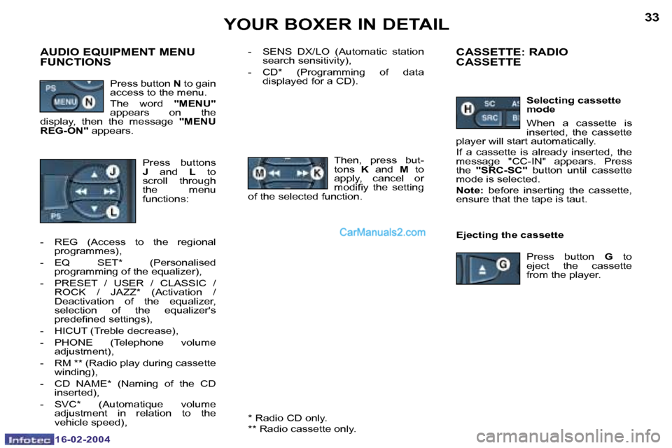Peugeot Boxer 2004  Owners Manual �1�6�-�0�2�-�2�0�0�4�1�6�-�0�2�-�2�0�0�4
�3�2�3�3
�-�  �S�E�N�S�  �D�X�/�L�O�  �(�A�u�t�o�m�a�t�i�c�  �s�t�a�t�i�o�n� �s�e�a�r�c�h� �s�e�n�s�i�t�i�v�i�t�y�)�,
�-�  �C�D�*�  �(�P�r�o�g�r�a�m�m�i�n�g�  