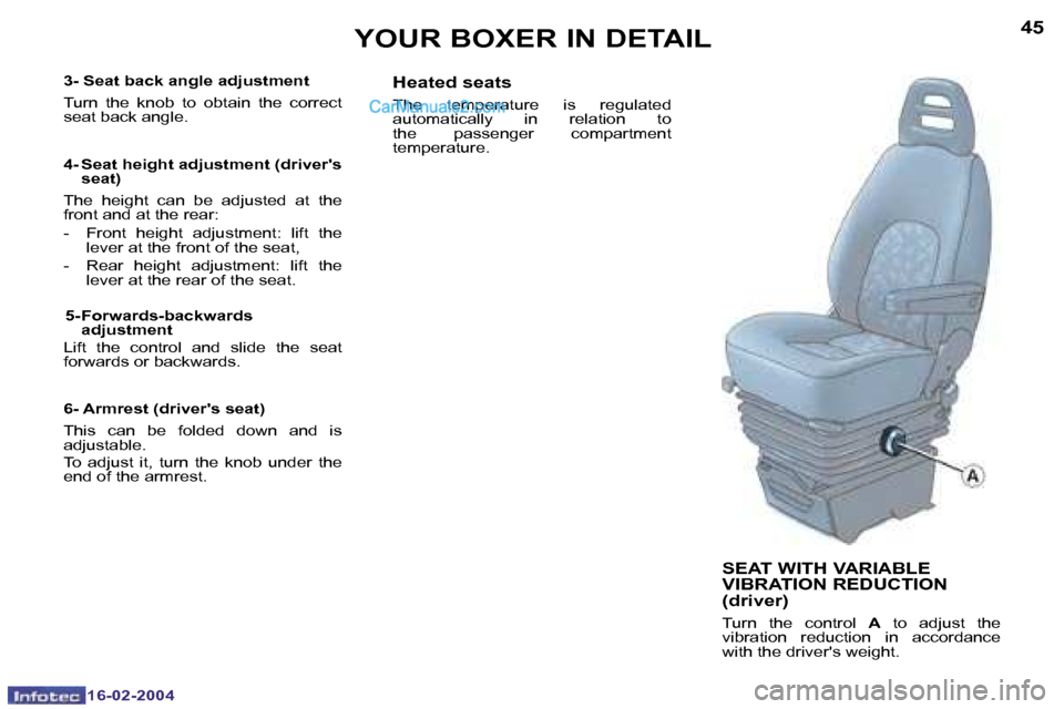 Peugeot Boxer 2004  Owners Manual �1�6�-�0�2�-�2�0�0�4�1�6�-�0�2�-�2�0�0�4
�4�4�4�5�Y�O�U�R� �B�O�X�E�R� �I�N� �D�E�T�A�I�L�S�E�A�T� �W�I�T�H� �V�A�R�I�A�B�L�E�  
�V�I�B�R�A�T�I�O�N� �R�E�D�U�C�T�I�O�N� 
�(�d�r�i�v�e�r�)
�T�u�r�n�  �t