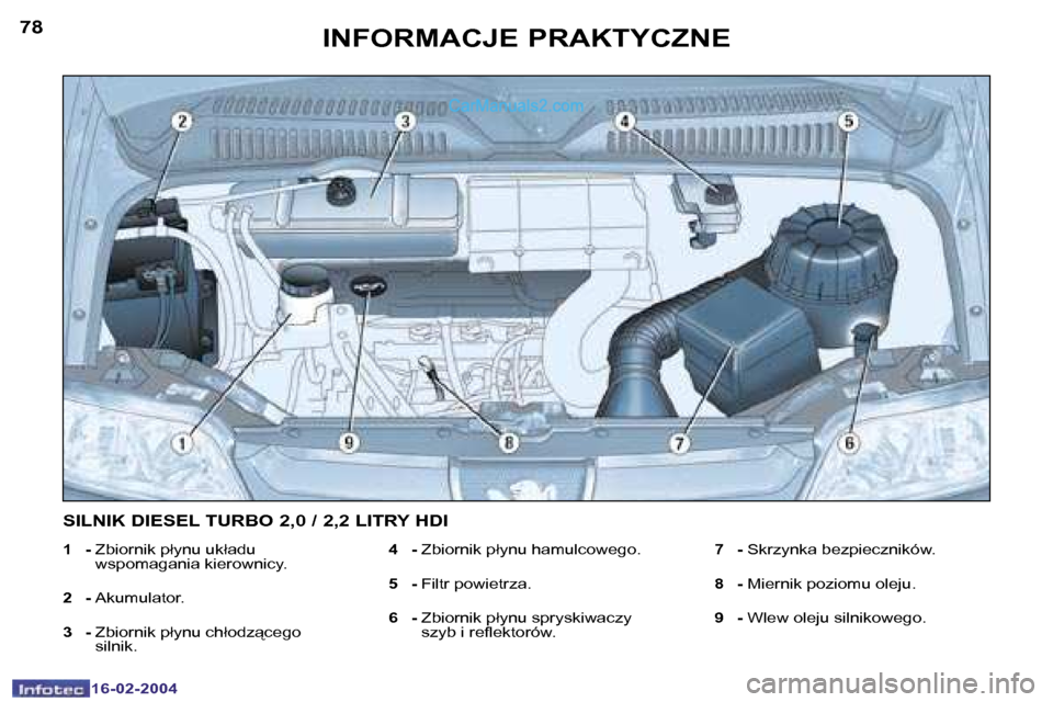 Peugeot Boxer 2004  Instrukcja Obsługi (in Polish) �7�8
�1�6�-�0�2�-�2�0�0�4
�7�9
�1�6�-�0�2�-�2�0�0�4
�I�N�F�O�R�M�A�C�J�E� �P�R�A�K�T�Y�C�Z�N�E
�1�  �-� �Z�b�i�o�r�n�i�k� �p�ł�y�n�u� �u�k�ł�a�d�u� 
�w�s�p�o�m�a�g�a�n�i�a� �k�i�e�r�o�w�n�i�c�y�.
�2