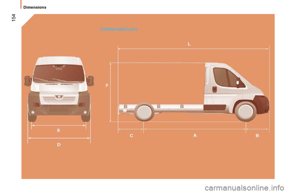 Peugeot Boxer Dag 2010  Owners Manual  154
Dimensions   