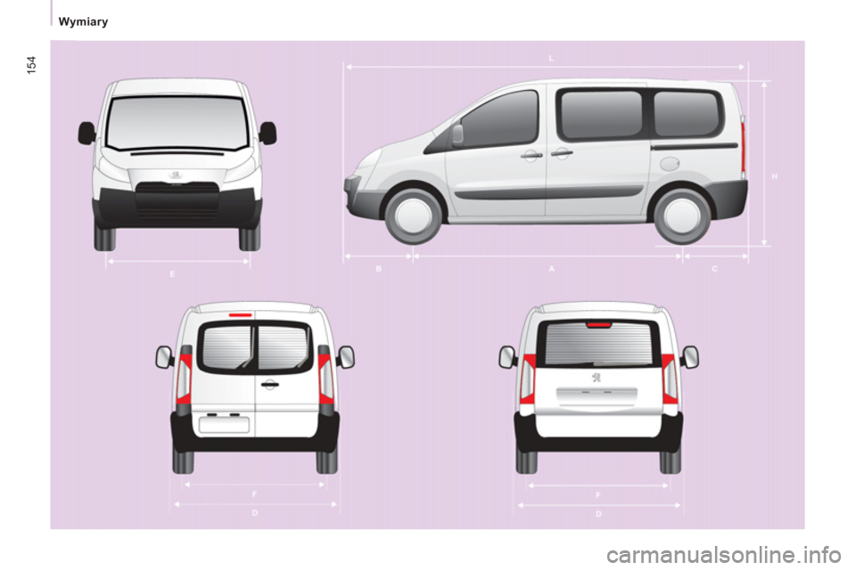 Peugeot Expert Tepee 2013  Instrukcja Obsługi (in Polish) 154
Wymiary 