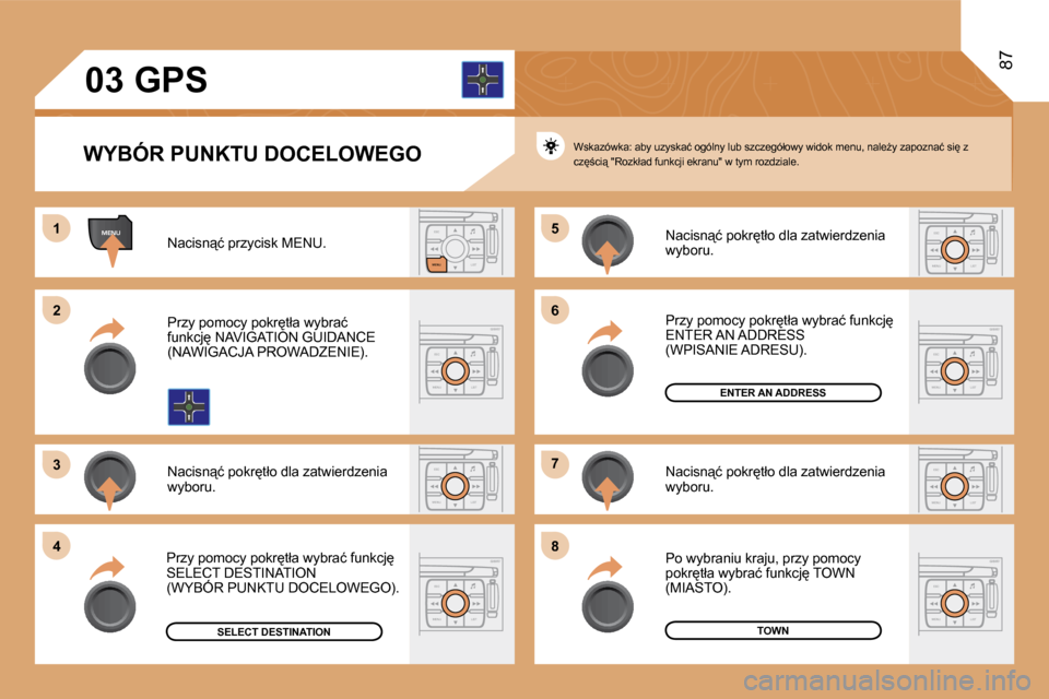 Peugeot Expert Tepee 2008.5  Instrukcja Obsługi (in Polish) MENUESCLIST
MENU
ESC
MENU LIST
ESC
MENU LIST
ESC
MENU LIST
ESC
MENU LIST
ESC
MENU LIST
�1�1
�2�2
�3�3
�5�5
�7�7
�4�4
�6�6
�8�8
ESC
MENU LIST
ESC
MENU LIST
�0�3
87
� �G�P�S� 
� � �W�Y�B�Ó�R� �P�U�N�K�